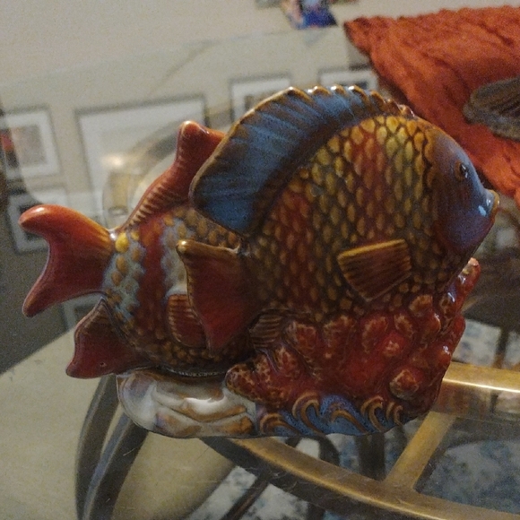 Colorful Ceramic Fish Figurine - Picture 4 of 10